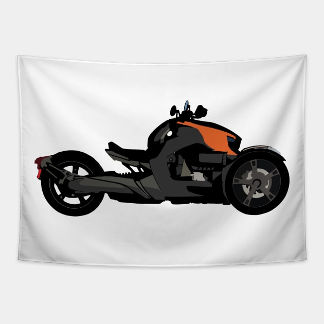 Can Am Ryker Orange Blaze Tapestry by WiredDesigns