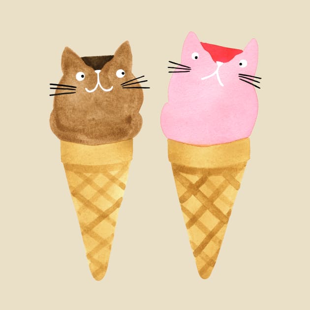 Ice Cream Cat Cones by Katy Clemmans