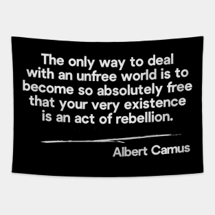 Albert Camus Rebel Quote Tapestry