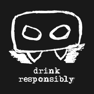 Bloody Mario - the Italian vampire – Drink responsibly. (white on black) T-Shirt