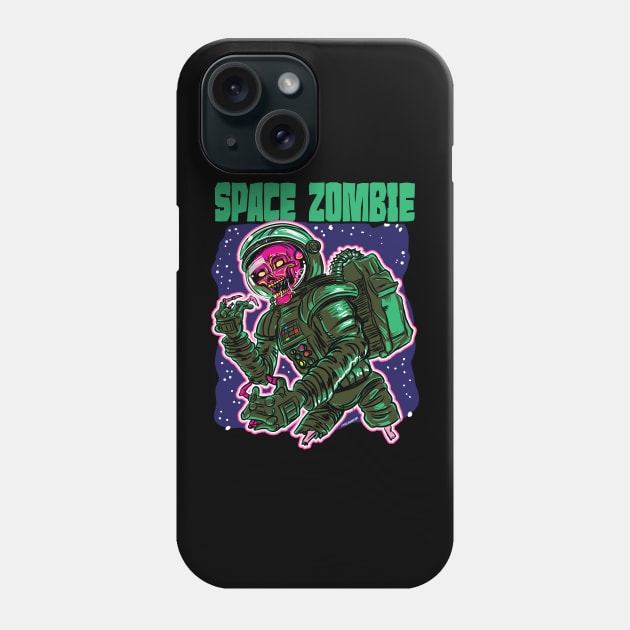 Space Zombie Astronaut Skeleton Phone Case by eShirtLabs