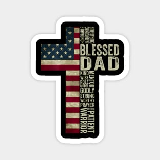 Blessed Dad American Flag 4Th July Religious Father'S Day Magnet