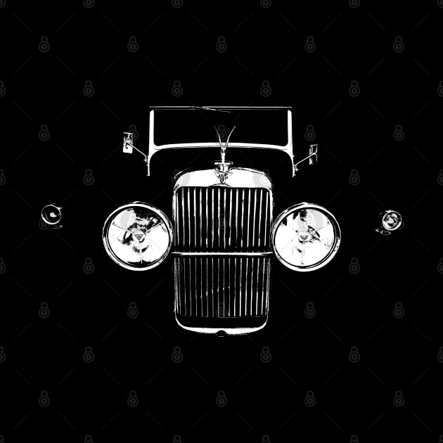 Alvis vintage 1930s classic car minimalist white by soitwouldseem