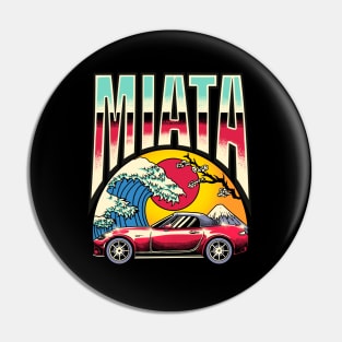 Mazda Miata (Red) Retro Style Nature Design Pin