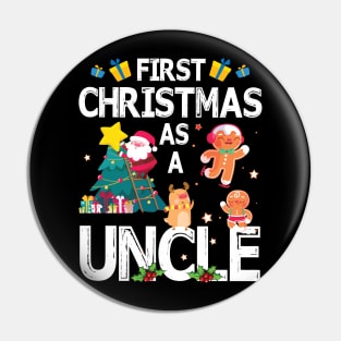 First Christmas As A Uncle Merry Xmas Noel Day Niece Nephew Pin