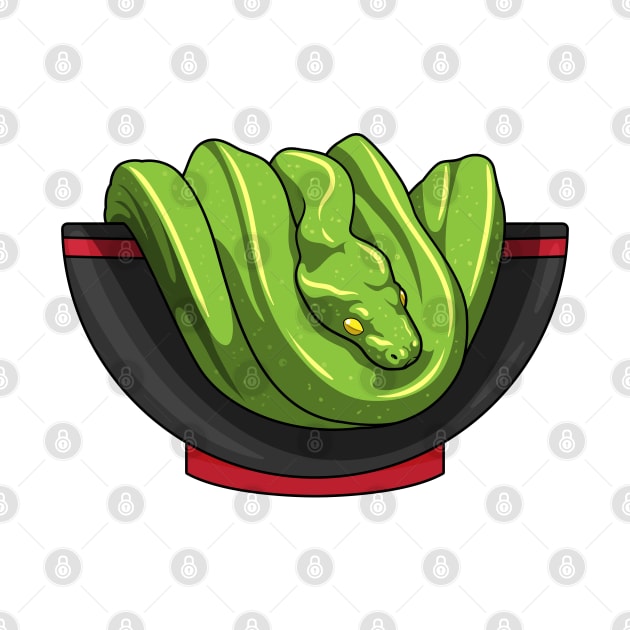 Snake with Ramen Bowl by Markus Schnabel