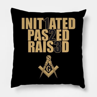 Initiated Passed Raised Black & Gold Pillow