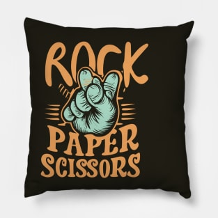 Rock Paper Scissors Art Design with Hand Pillow