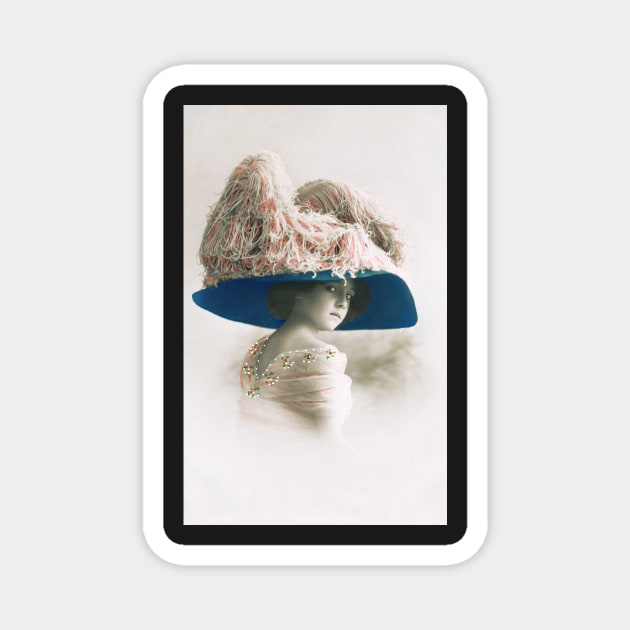 Edwardian lady in large picture hat Magnet by NEILBAYLIS