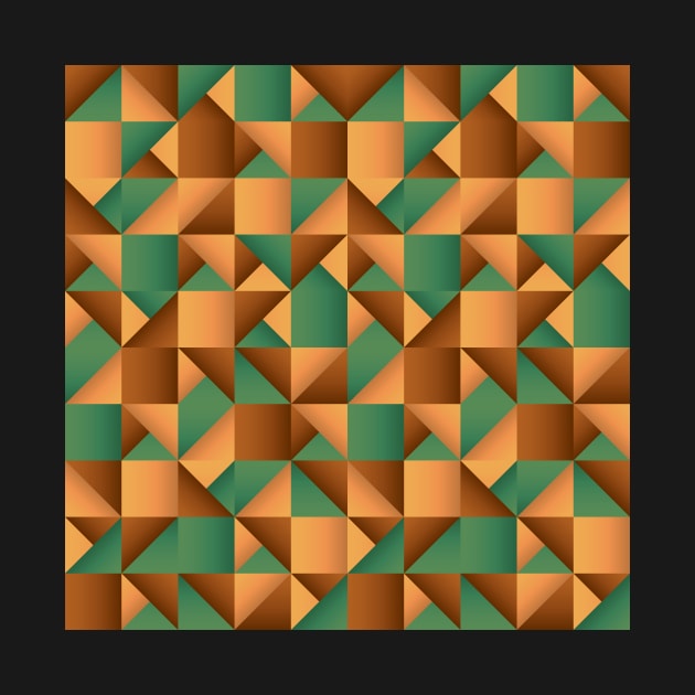 Copper and Green Geometric Pattern by Blue-Banana