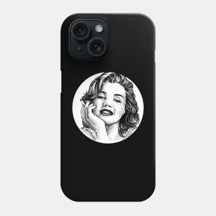 Marilyn Monroe hand drawing, vintage style illustration design Phone Case