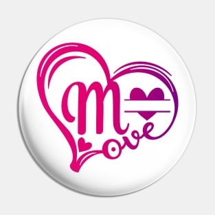 letter m monogram in the shape of love Pin