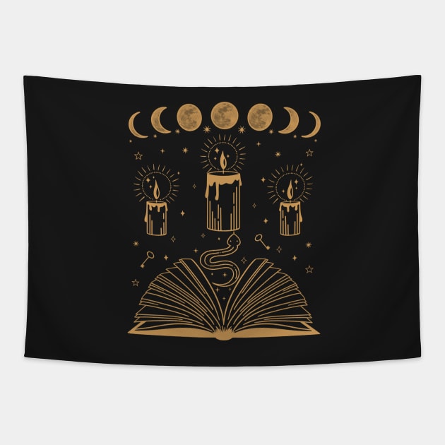 Dark Academia Aesthetic Book Witchy Psychedelic Tapestry by gogo-jr