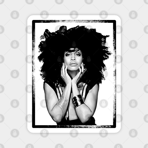 Erykah Badu - Vintage Grunge Magnet by Mr.FansArt