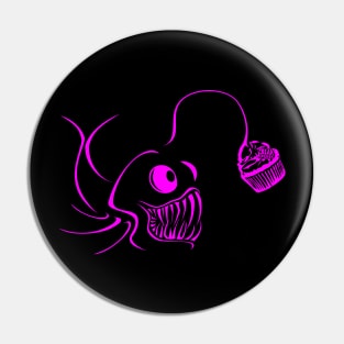 Hot Pink Cupcake Carnage Lanternfish Design Pin