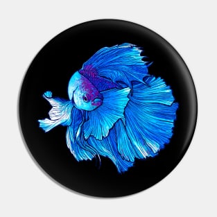 Blue Betta Fish Pin