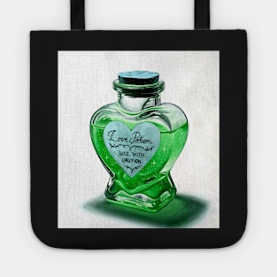 Alchemy Love elixir potion - green potion heart bottle Tote