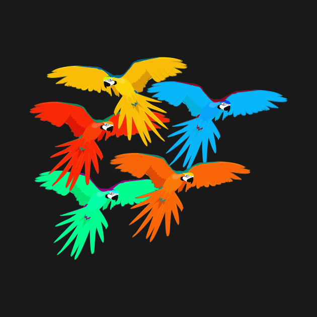 Five Parrots by momomoma