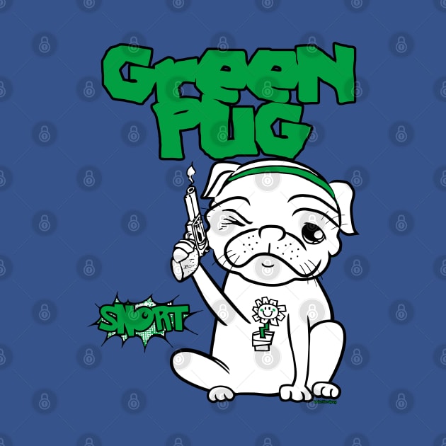 Green pug by darklordpug