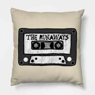 the runaways cassette black and white Pillow