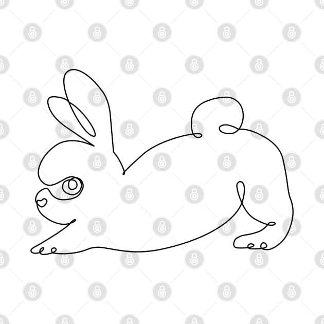 One Line Bunny Downward Dog by huebucket