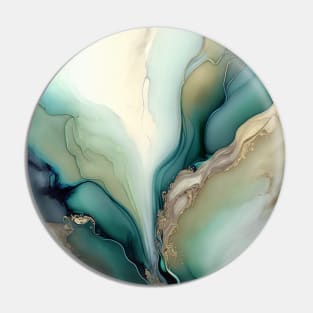 Supreme Green  - Abstract Alcohol Ink Resin Art Pin