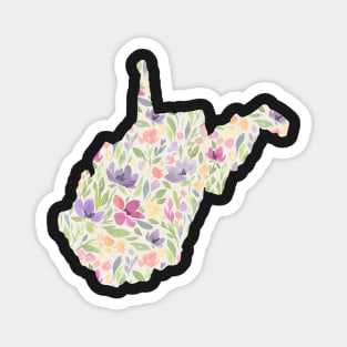 West Virginia Silhouette Florals Magnet