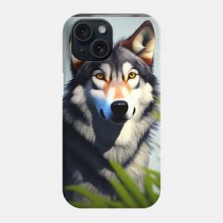 3d fantasy wolf portrait Phone Case