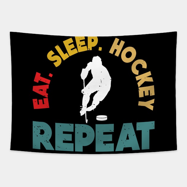 Eat Sleep Ice Hockey Repeat Tapestry by rhazi mode plagget