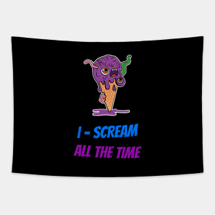 Halloween Cute Ice Cream Monster Tapestry