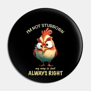 Rooster Concentrated Awesome Cute Adorable Funny Quote Pin