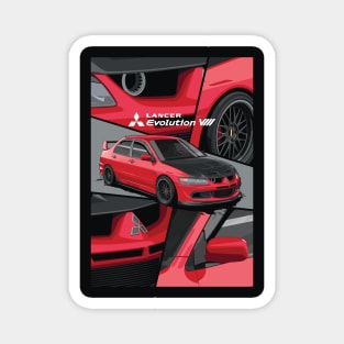 RED BLACK LANCER EVO III Magnet