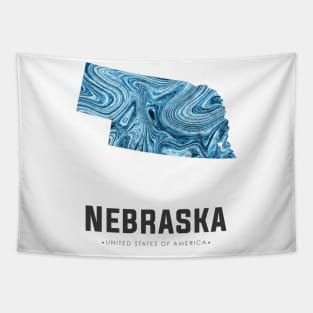 Nebraska state map abstract blue Tapestry