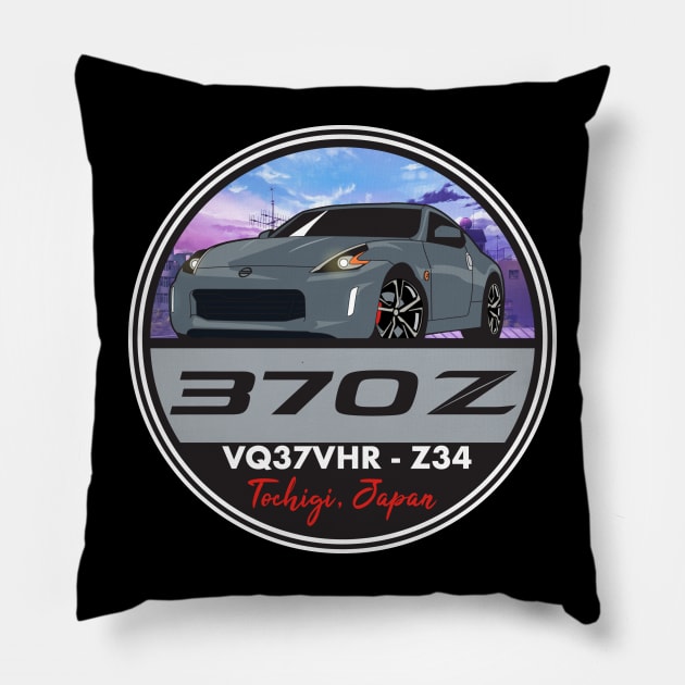 Nissan 370Z VQ37VHR Z34 Tochigi, Japan Pillow by Side Hustle