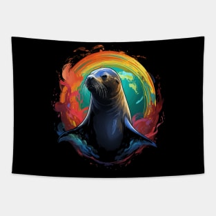 Sea Lion Earth Day Tapestry
