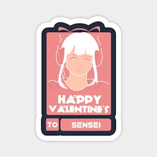 Girls in Happy Valentines Day to Sensei Magnet