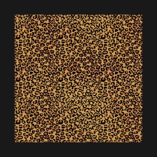 Metallic Gold Leopard Spot Print jaguar T-Shirt