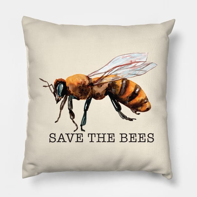 Save The Bees Pillow by Crisp Decisions