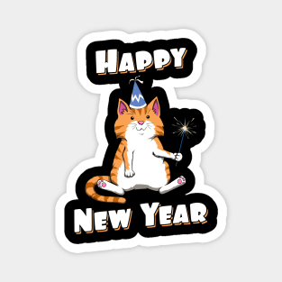 New Year Quotes Happy New Year Cat Pun Magnet