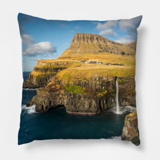 Mulafossur waterfall, Faroe Island Pillow