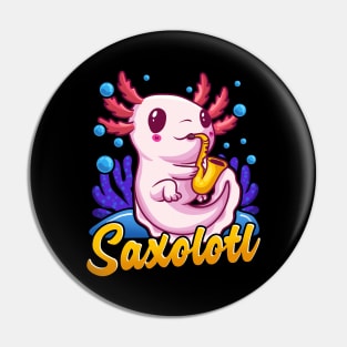 Saxolotl Sax Axolotl Walking Fish Saxophone Pun Pin