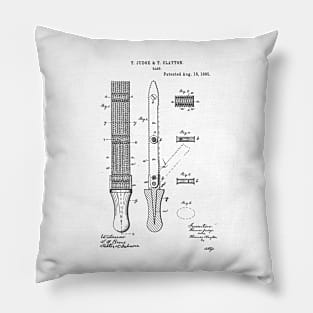 Rasp Tool Vintage Patent Hand Drawing Pillow