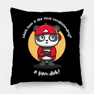 Funny Panda (on dark colors) Pillow