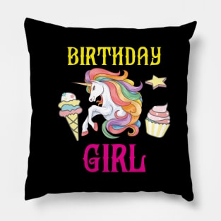 Birthday Girl Unicorn Lovers Gift Idea Pillow