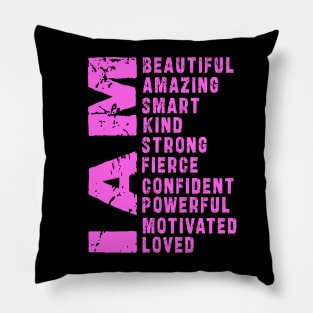 I Am Loved Shirt, I Am Strong Tee, Best Mom Shirt, I Am Beautiful Shirt, Motivational Shirt, Inspirational Shirt, Confident Women T-Shirt Pillow