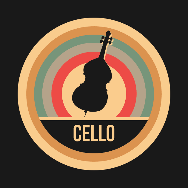 Retro Vintage Cello Gift For Cellists by OceanRadar