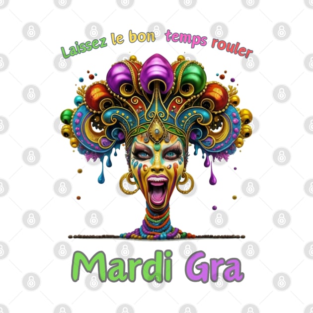 "Vintage Mardi Gras Vibes: Retro Beads Delight" - Cajun Party New Orleans by stickercuffs