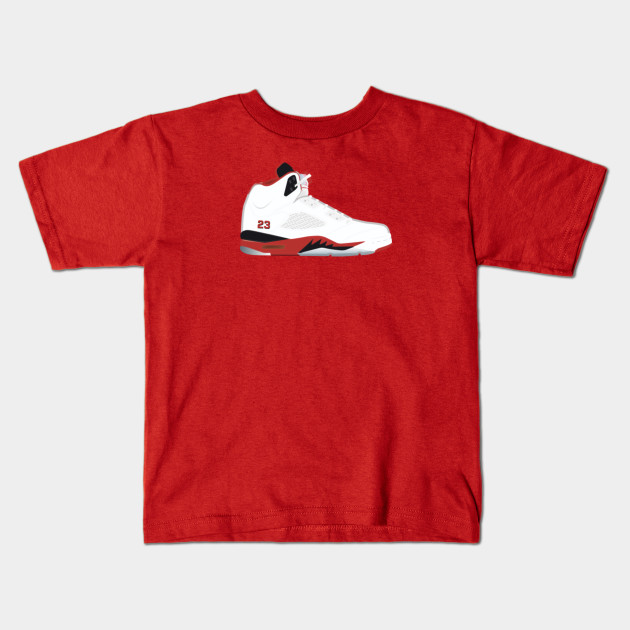 Jordan 5 Fire Red Air Jordan Sneaker Kids T Shirt Teepublic