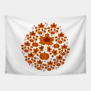 Autumn leaves pumpkin Tapestry