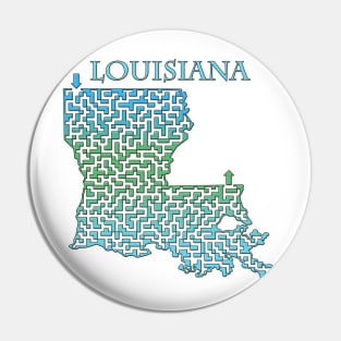 State of Louisiana Colorful Maze Pin